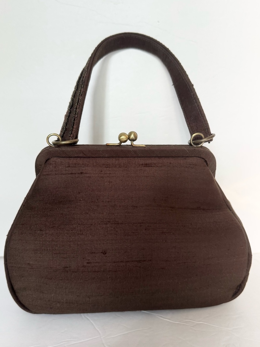 Talbots Silk Embellished Kisslock Handbag - Picture 4 of 16